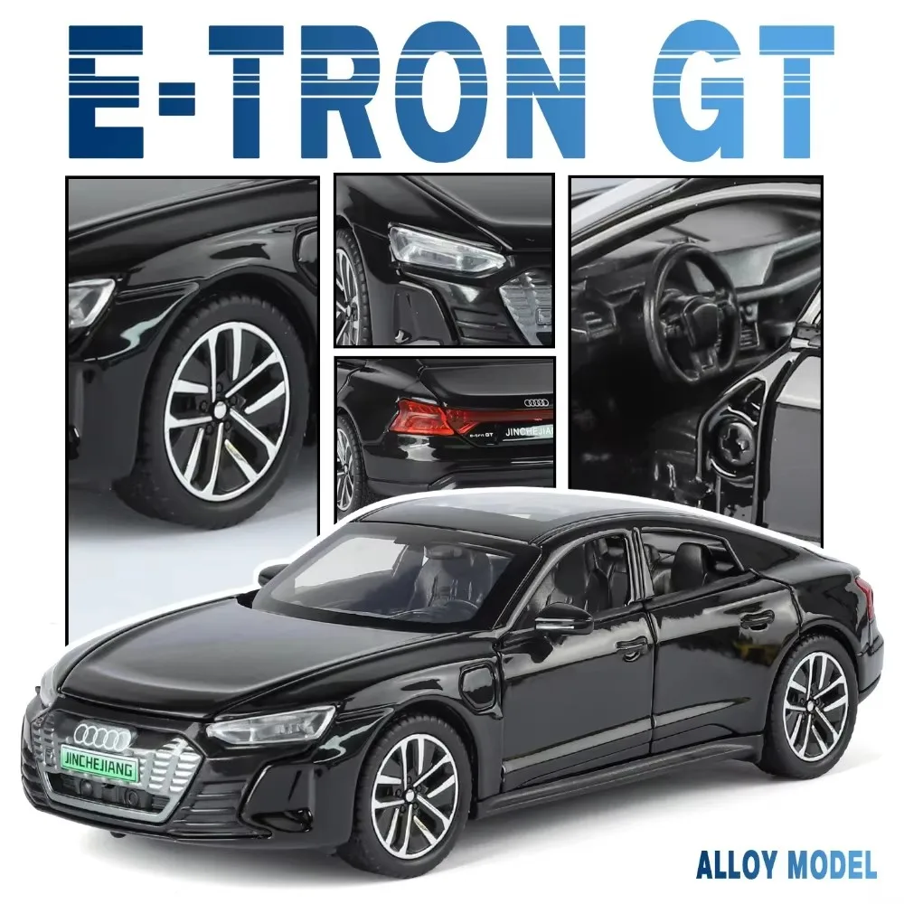 

1:32 для Audi e-tron GT, модель автомобиля из сплава со звуком и светом, функция откатного монтажа, новый энергетический автомобиль, коллекционная игрушка в подарок