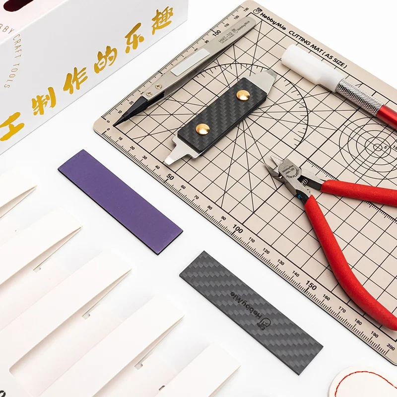 HOBBY MIO Model Tool Selection Set Assembly Garage Kit  Nippers Beginner's Tools Sandpaper Cutting pad Tweezers suit