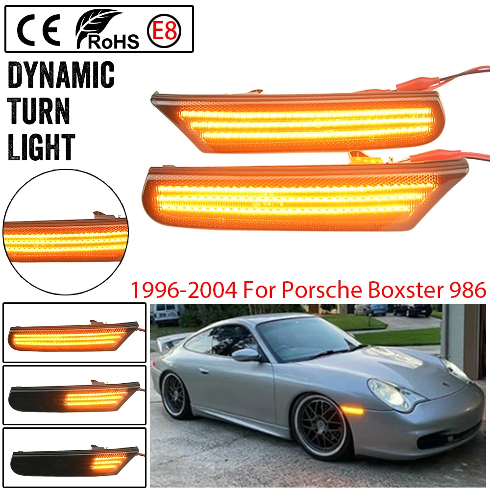 

2 шт. динамический светодиодный боковой габаритный указатель поворота для Porsche 911 Boxster Typ 996 986 Carrera GT2 GT3