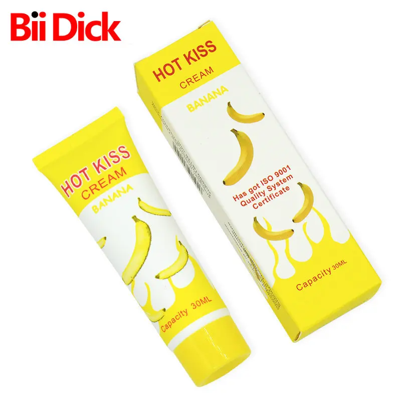 HOT KISS Banana Lubricant Edible Body Grease Oral Vaginal Anal Fruit Lubricant Penis Massage Oil Pain Relieving Love Gel