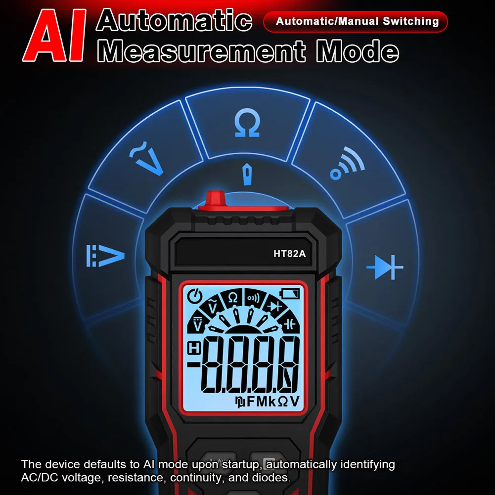 HT82A Electrical Test Tool: Non-Contact Voltage Detection Three-Phase Identification Diode Test Data Hold Function
