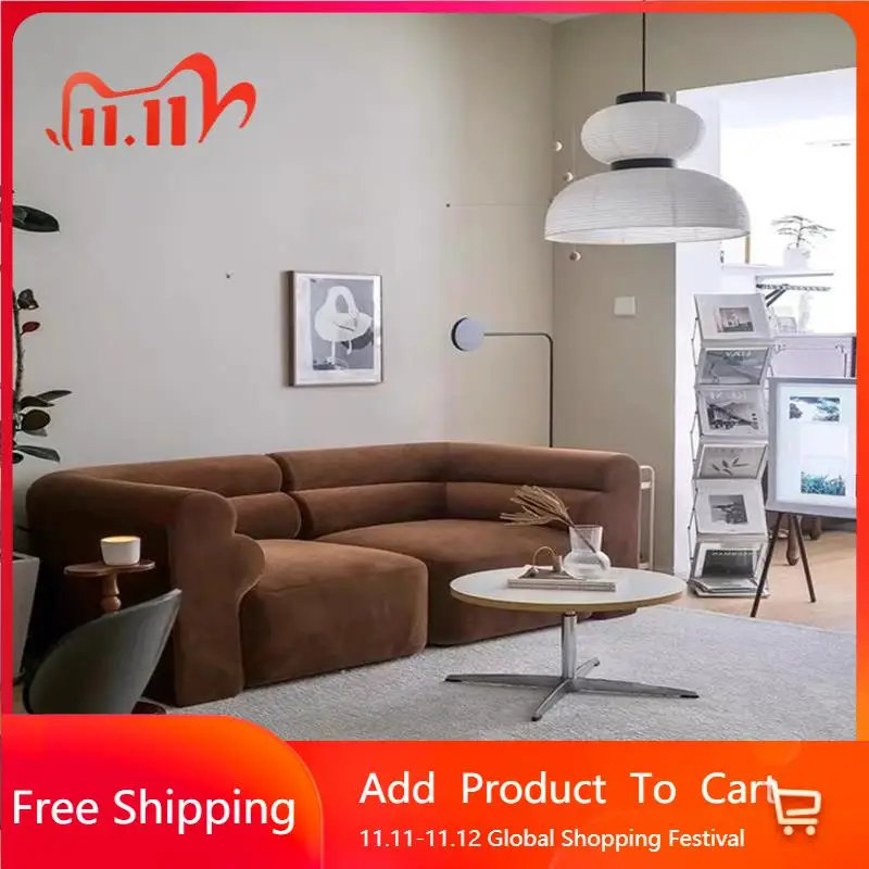 

Design Individual Living Room Sofas Vintage Corner Recliner Lazy Living Room Sofas Puffs Light Luxury Divano Home Furniture