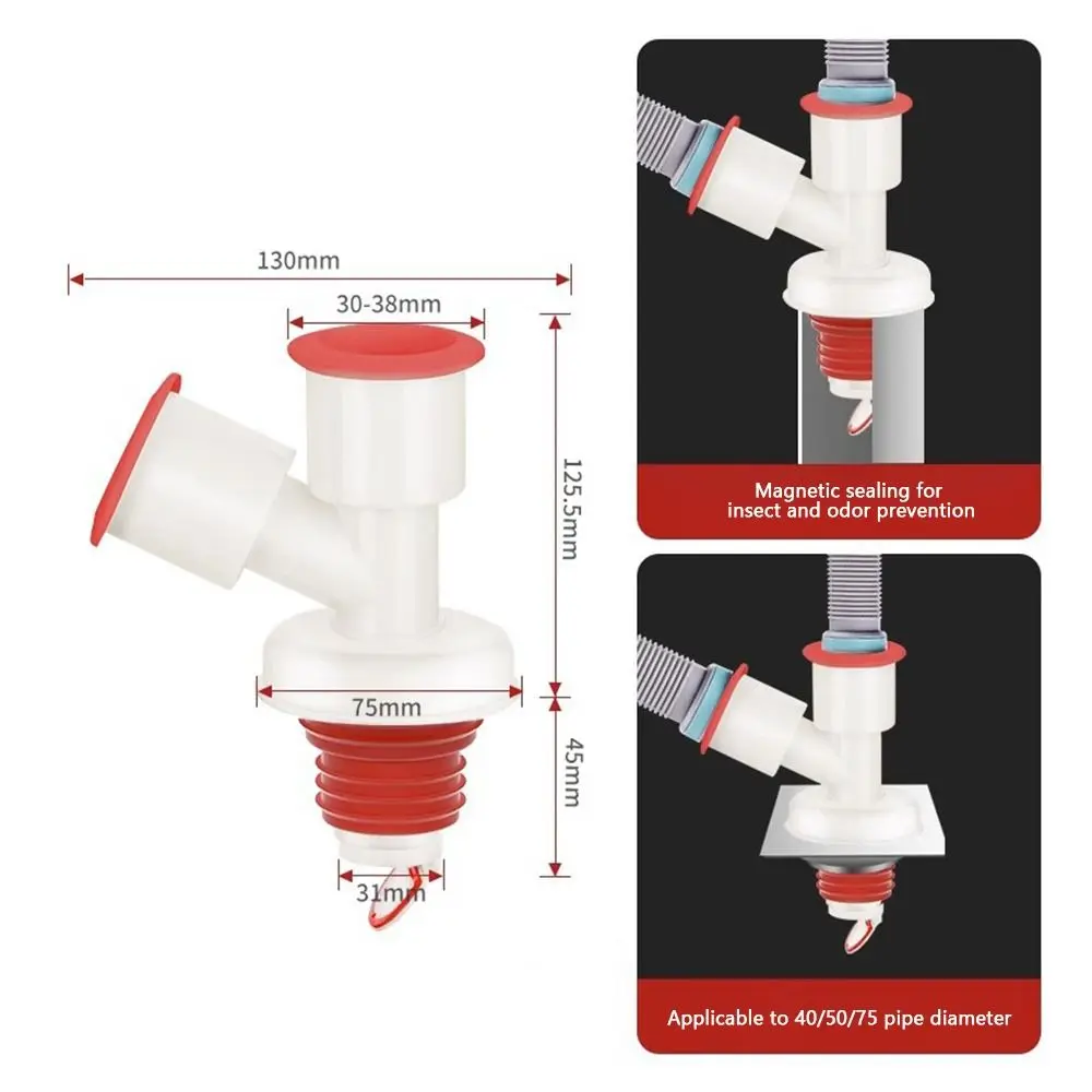 

Адаптер сливной трубы для раковины с защитой от запаха, уплотнительное кольцо, многофункциональная кухонная раковина, канализационная ветка, аккуратный двойной интерфейс