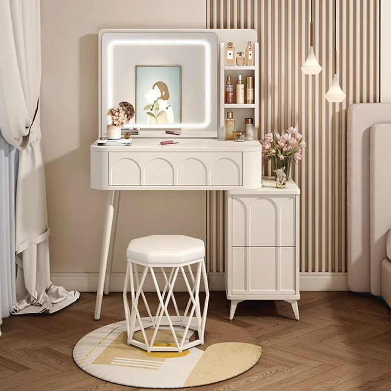 

Design Stool Dressing Table Nordic Princess Perfume Storage Dressing Table Modern Jewelry Meuble De Chambre Home Furniture