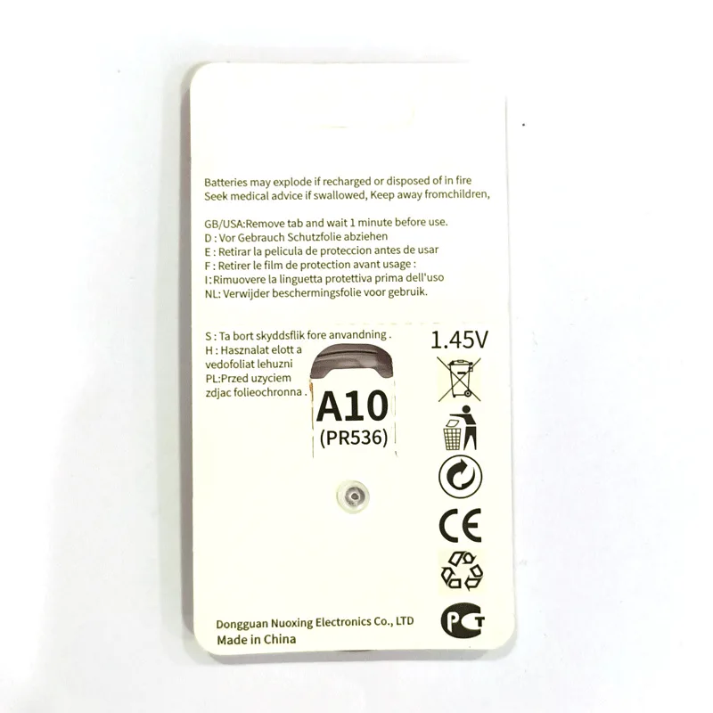 60PCS Hearing Aid Batteries A10 ZA10 10A P10 PR70 High Performance Zinc Air Battery For Hearing Aids