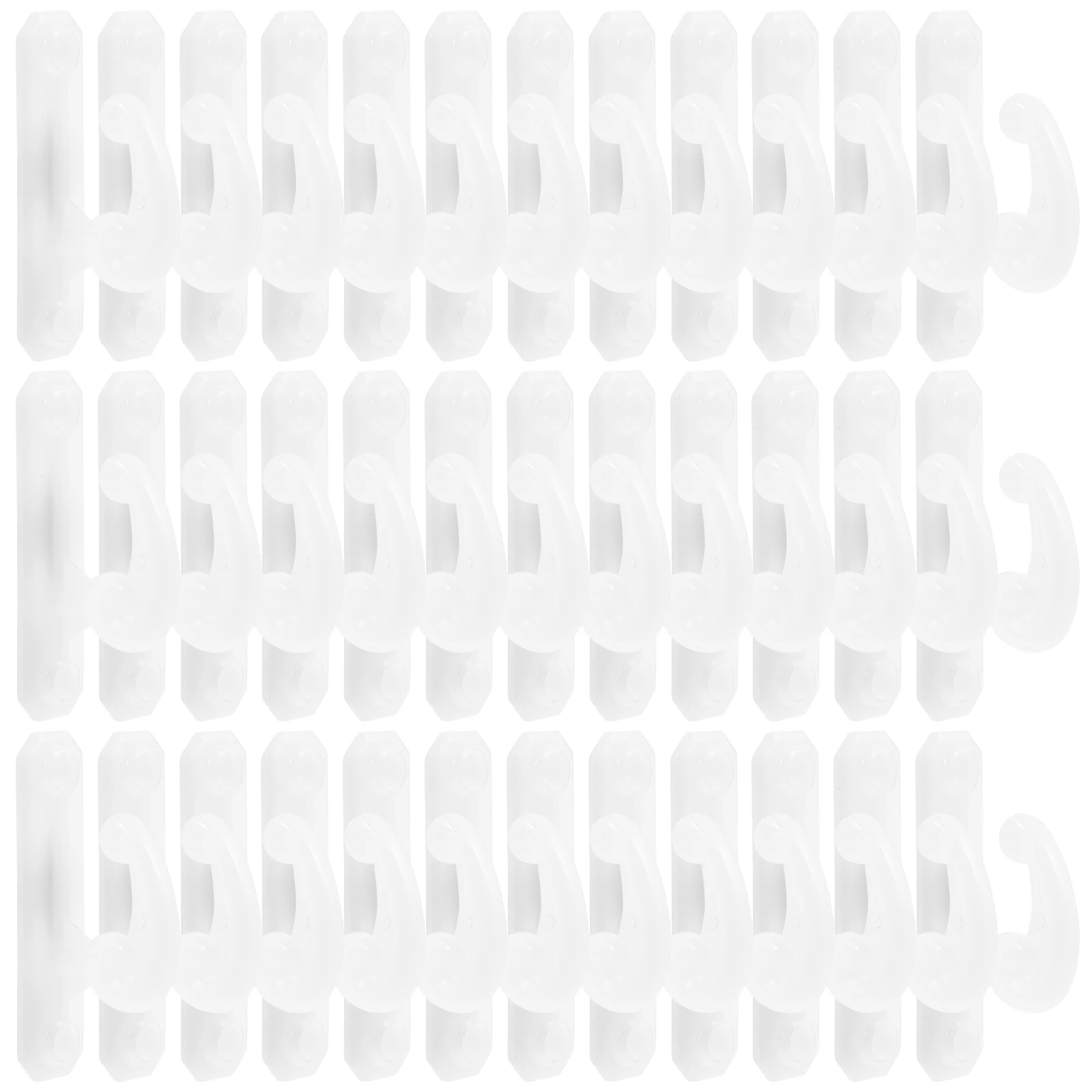 

75pcs Plastic Wall Hooks Decorative Curtain Holders for Wall White Minimalist Modern Clothes Hooks Coat Hangers