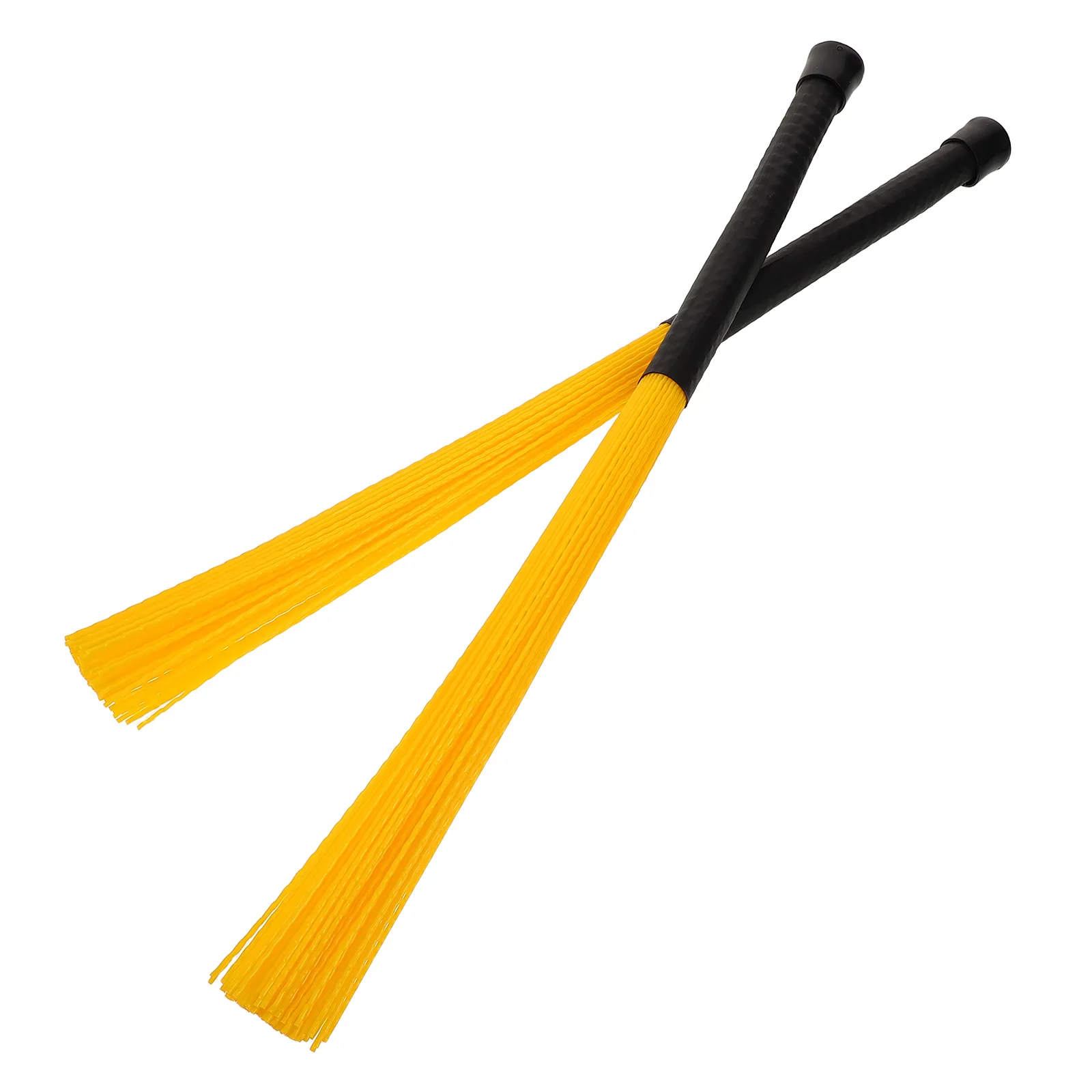 

1 Pair Nylon Drum Brushes Medium Wave Design High Visibility Yellow Portable Percussion Accessories For Cajon Acoustic Drums