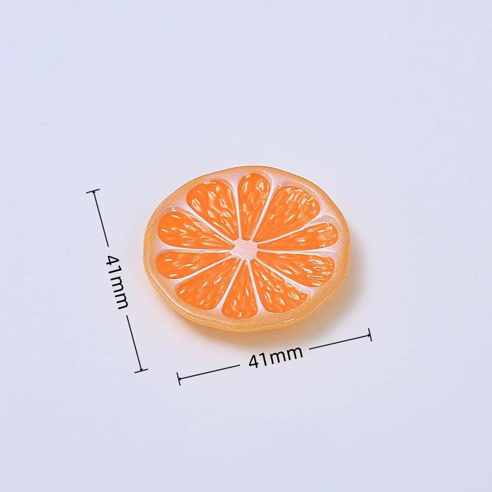 5PCS Orange Plate Series Miniature Flat Back Resin Cabochons For Hairpin Scrapbooking DIY Home Decor Craft Accessories