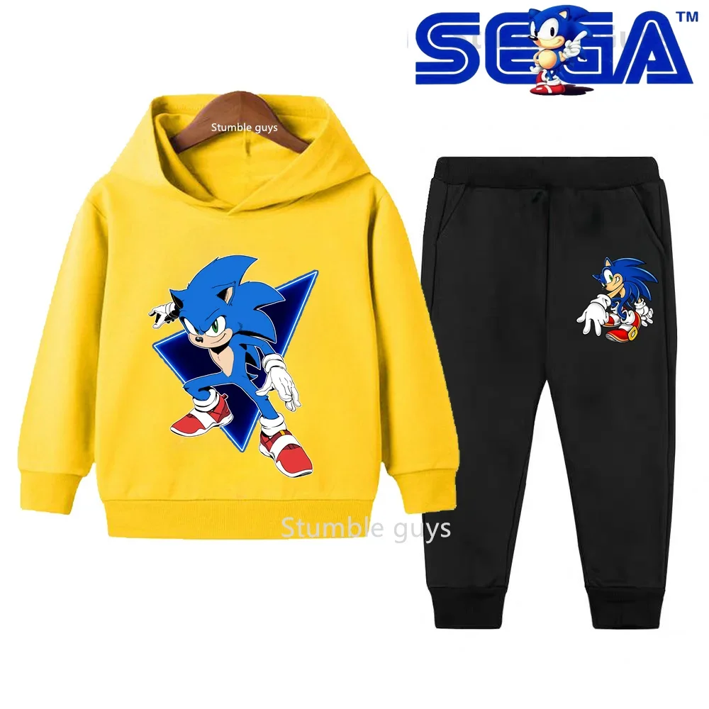 سونيك الاطفال هوديي مجموعة الخريف الشتاء الفتيان ملابس الفتيات الدافئة عارضة البلوز شاحنة ملابس الشارع الحضرية نمط  #2