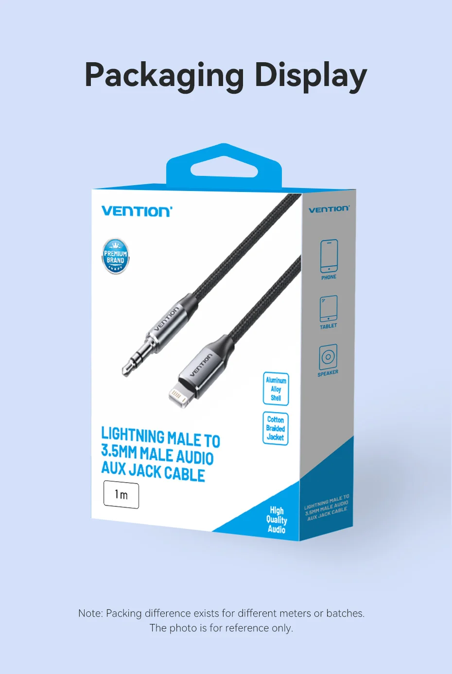 Vention Audio-Adapter für Lightning auf 3,5 mm Kopfhörer-Adapter, DAC-Audio-Musikkabel für iPhone 14, 12 Pro Max, Xr, Aux-Kabel, Telefon – Detail 15