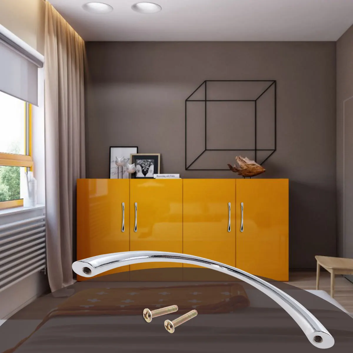 

10 шт. хромированные дверные ручки из цинкового сплава в форме дуги для шкафа, кухонного ящика, дуговой дверной ручки, ручка из сплава