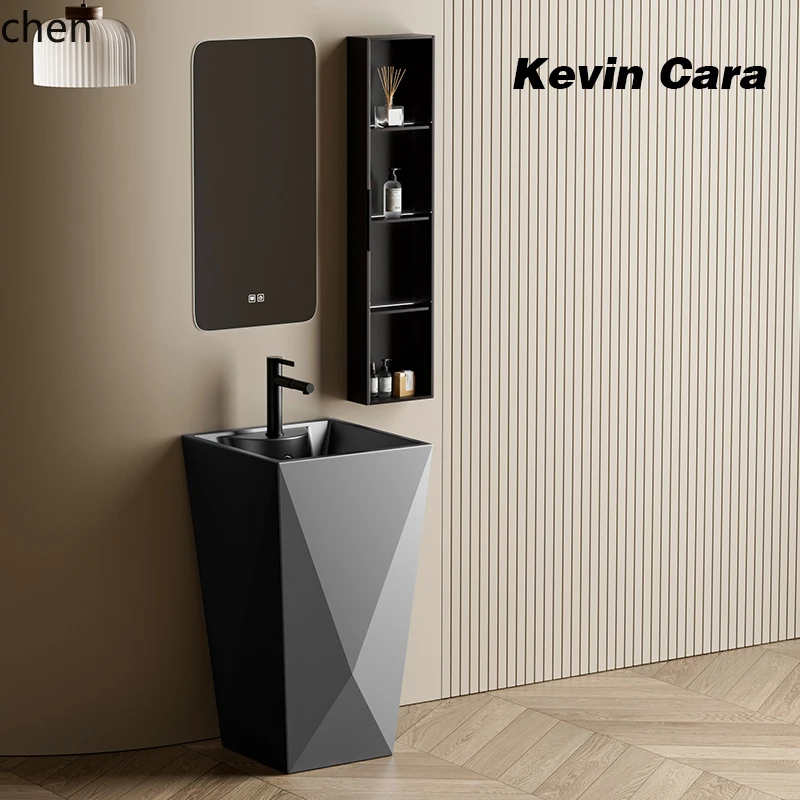 

TP gun gray ceramic column basin integrated floor washbasin bathroom column washbasin column washbasin