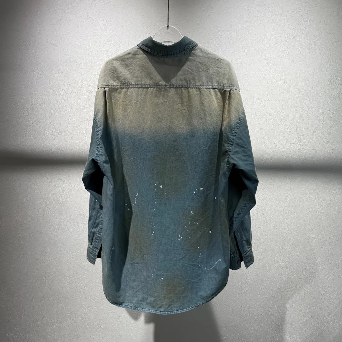 2025 خريف جديد خمر غسلها كم طويل قميص دينيم فضفاضة تناسب المرأة #4