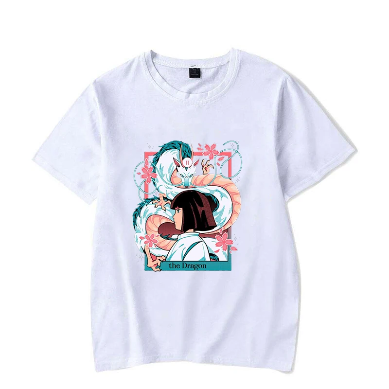 Anime Ogino Chihiro 프린트 T 셔츠 반팔 O 넥 여성 여름 쿨 레이디 탑 의류 하라주쿠 반팔 캐주얼