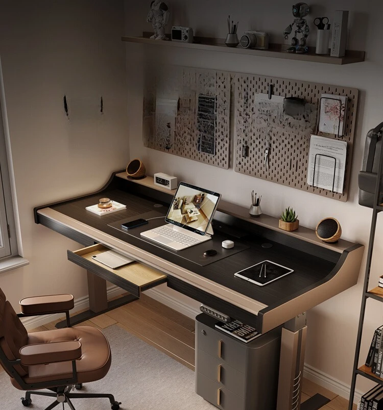 

Solid wood electric lifting computer desk