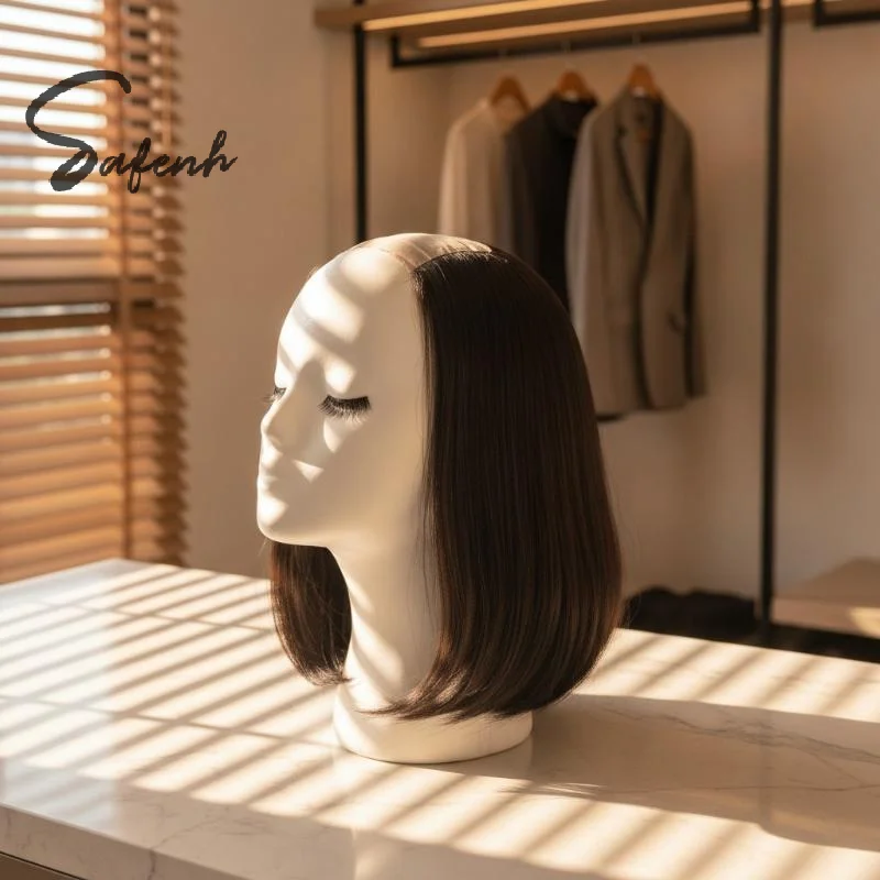 20/30cm Synthetic Short Straight Internal Buckle V-shaped Half Head Clips Hair Extension Invisible Hairpiece For Women