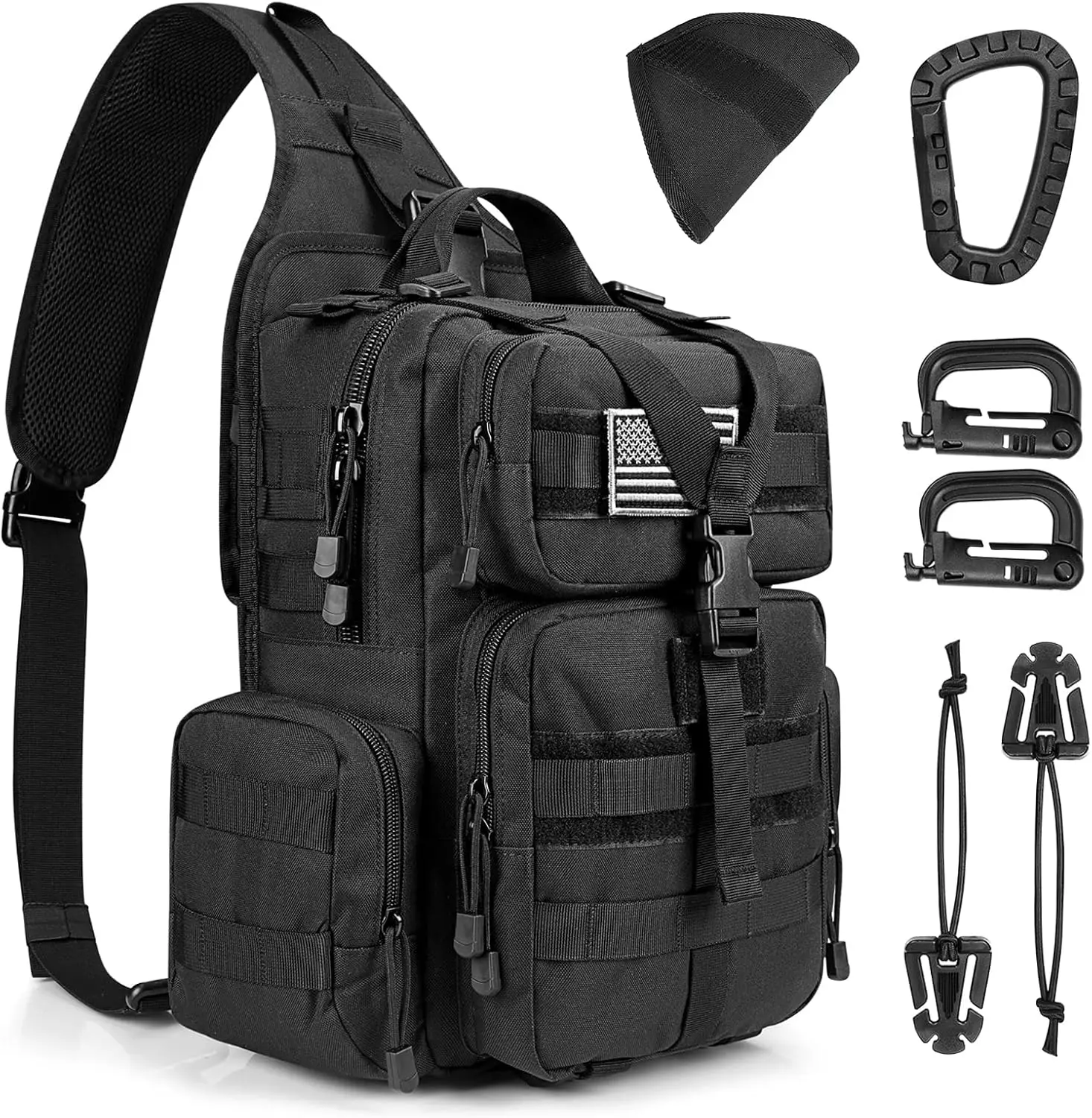 

Large Tactical EDC Sling Bag Backpack, Military Molle Bag Single Strap Shoulder Backpack for Men