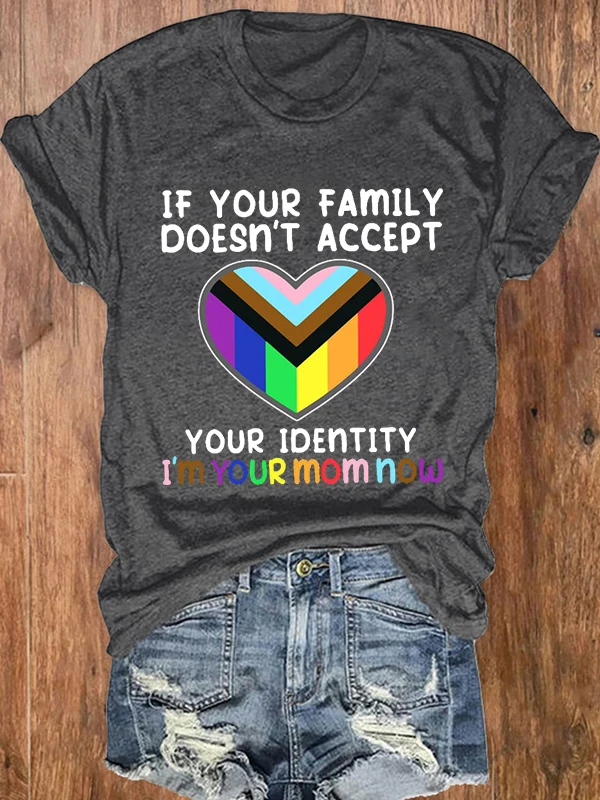Women's Casual Round Neck Short Sleeve T-shirt Summer Pride Month Pattern Tops