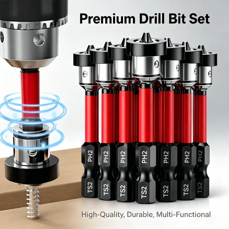 Magnetic Positioning Screwdriver Bits, S2 Locating Bits for Drywall Plasterboard Gypsum Board, Heavy Duty Drilling Screw Tools