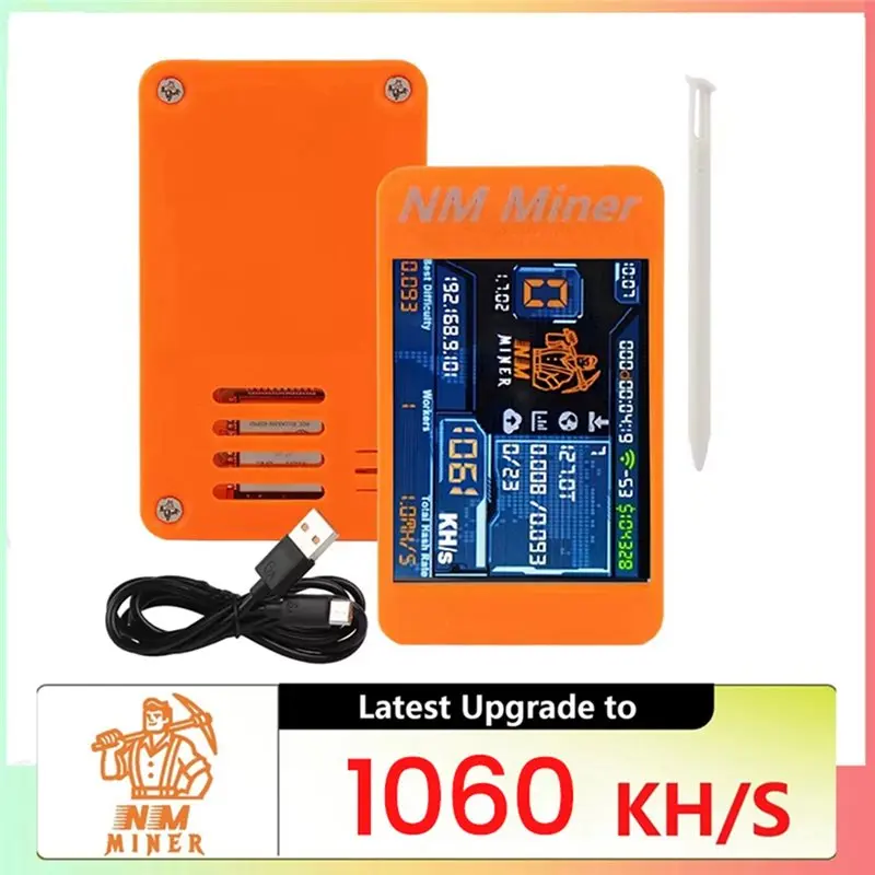 Ingenious-Nerdminer V2 1060 KH/S Bitcoin Solo Miner 2.8 "شاشة ملونة BTC Crypto Mining للاستخدام المنزلي ترقية جهاز اليانصيب بيتكوين