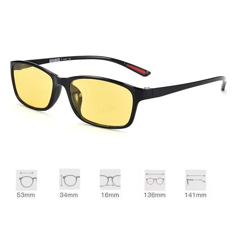 Vintage Women Men\'s Anti-Glare Driving Night Vision Minus Glasses Ultralight Square Frame Eyeglasses Retro Myopia Eyewear To-4.0