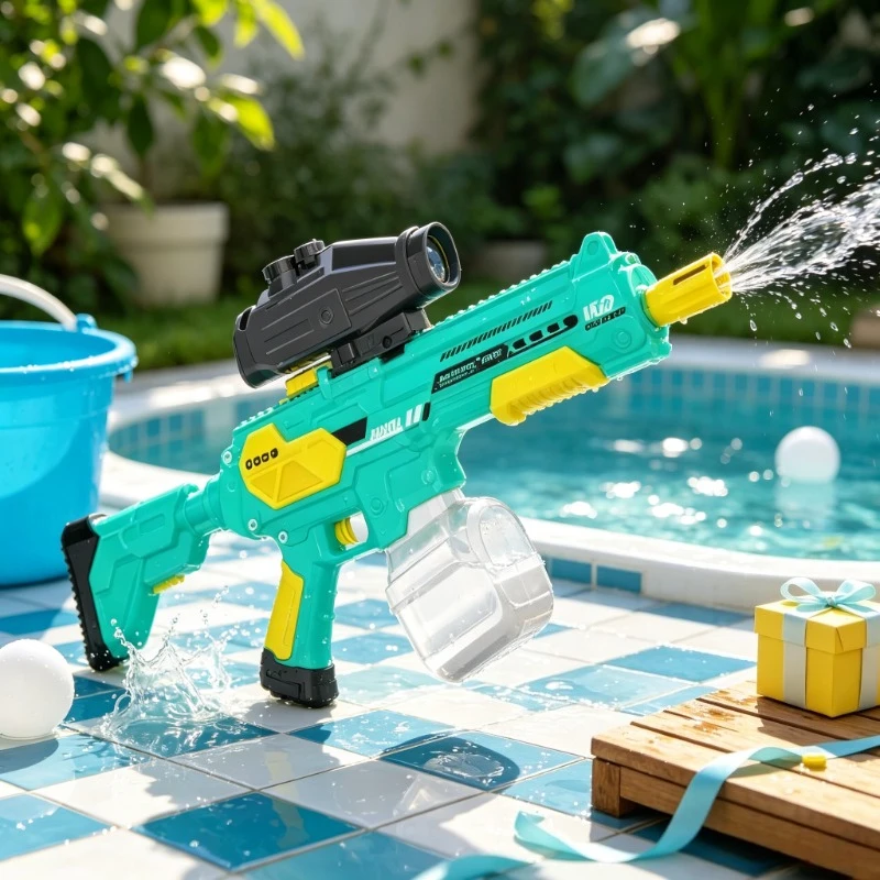 Summer Backyard Splash Toy Manual‑Auto Switchable Electric Water Blaster High Power Large Tank For Kid Pool Gathering