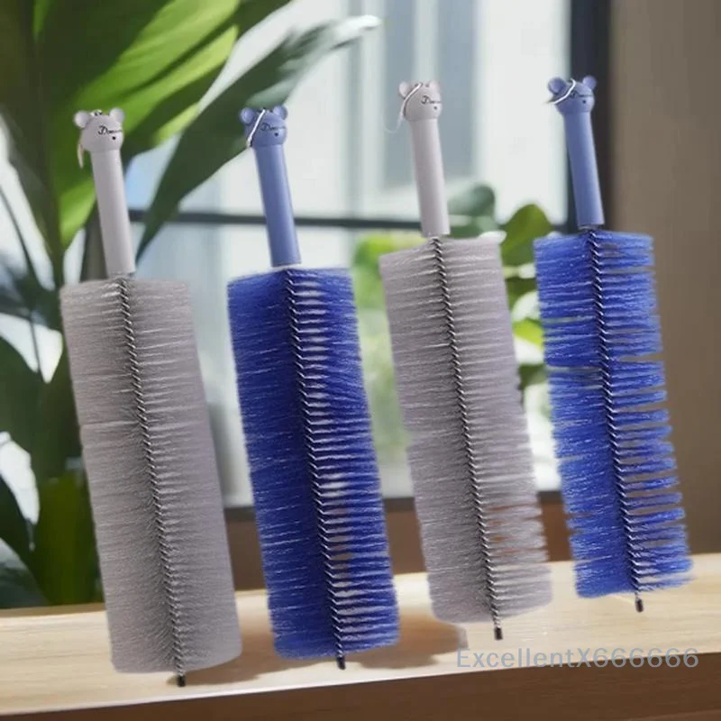 Adjustable Air-Conditioner Shutter Brush with Long Handle, Inner Fan Duster with Micro-Fine Bristles.