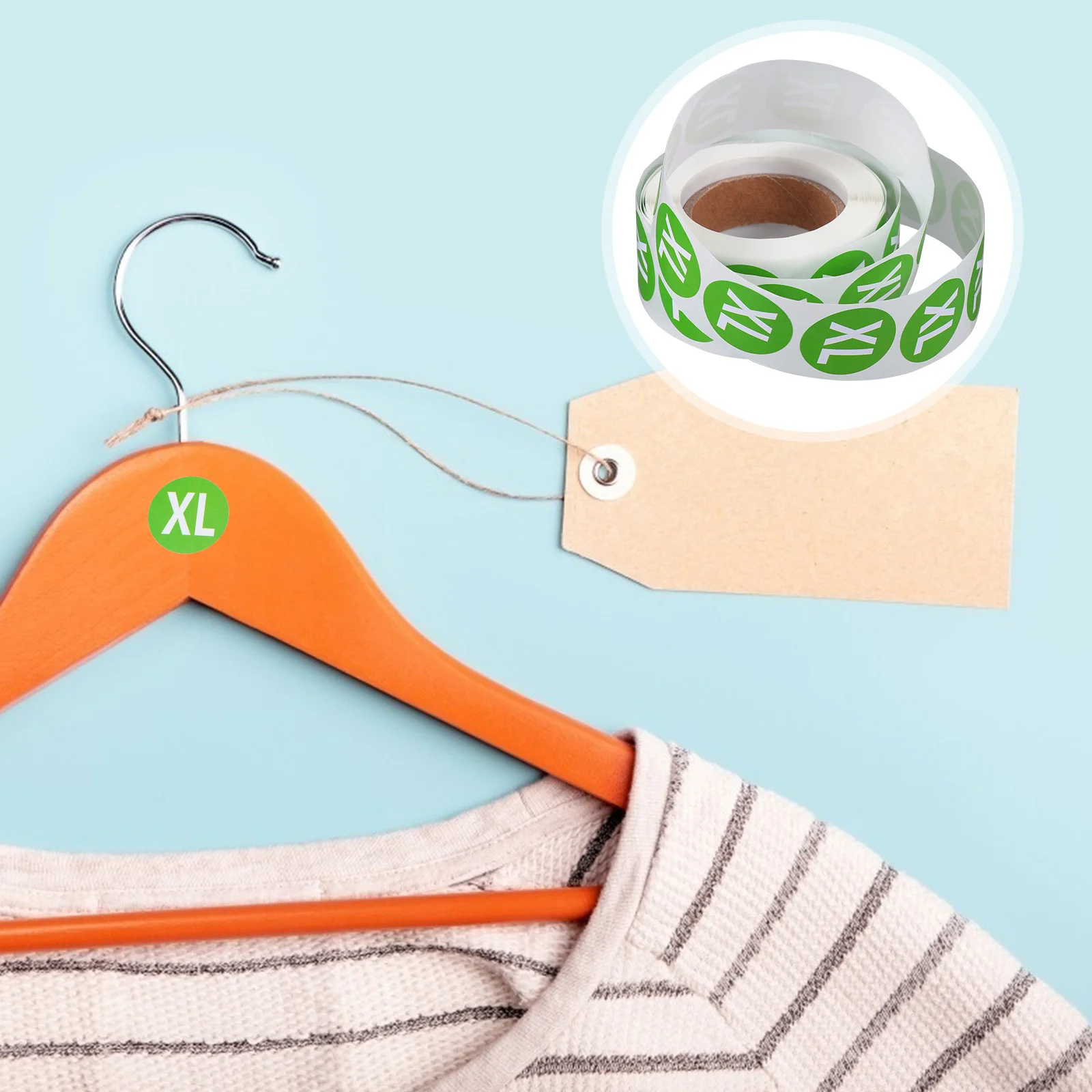 

2 Roll Round Clothing Size Sticker Label Premium Solid Font Safe Multi-Functional Size Sticker for Clothing Display Birthday