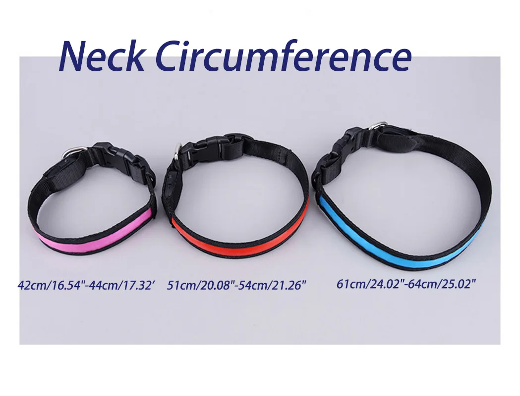 LED Dog ​​Collar Adjustable USB Rechargeable 3 Modes Waterproof Nighttime Safety Reflective Leather Light-up Suitable For Pets
