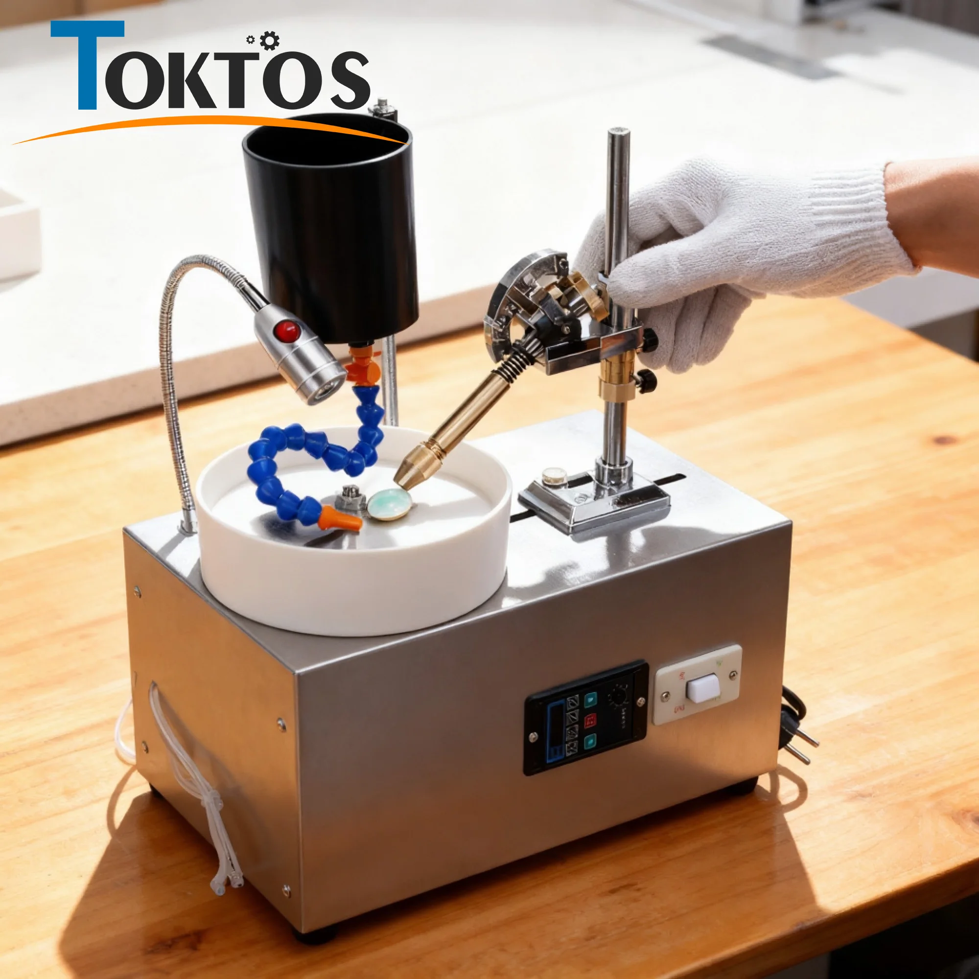 TOKTOS آلة الأوجه بالأحجار الكريمة 180 واط عالية السرعة 2980 دورة في الدقيقة اليشم طحن تلميع الصخور الملمع لصنع المجوهرات