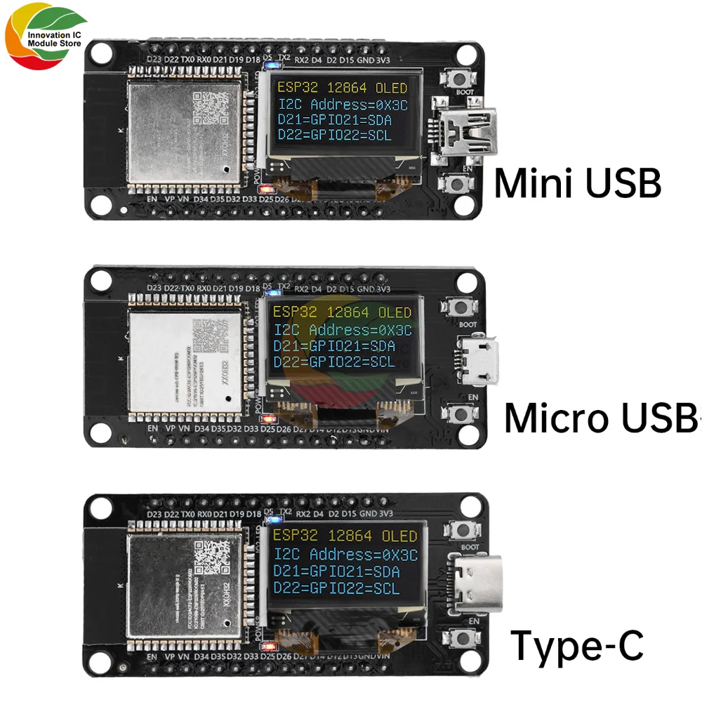 ESP32 ESP-32D WIFI Development Board Module CH340C With 0.96 OLED Screen Yellow Blue Display 30Pin