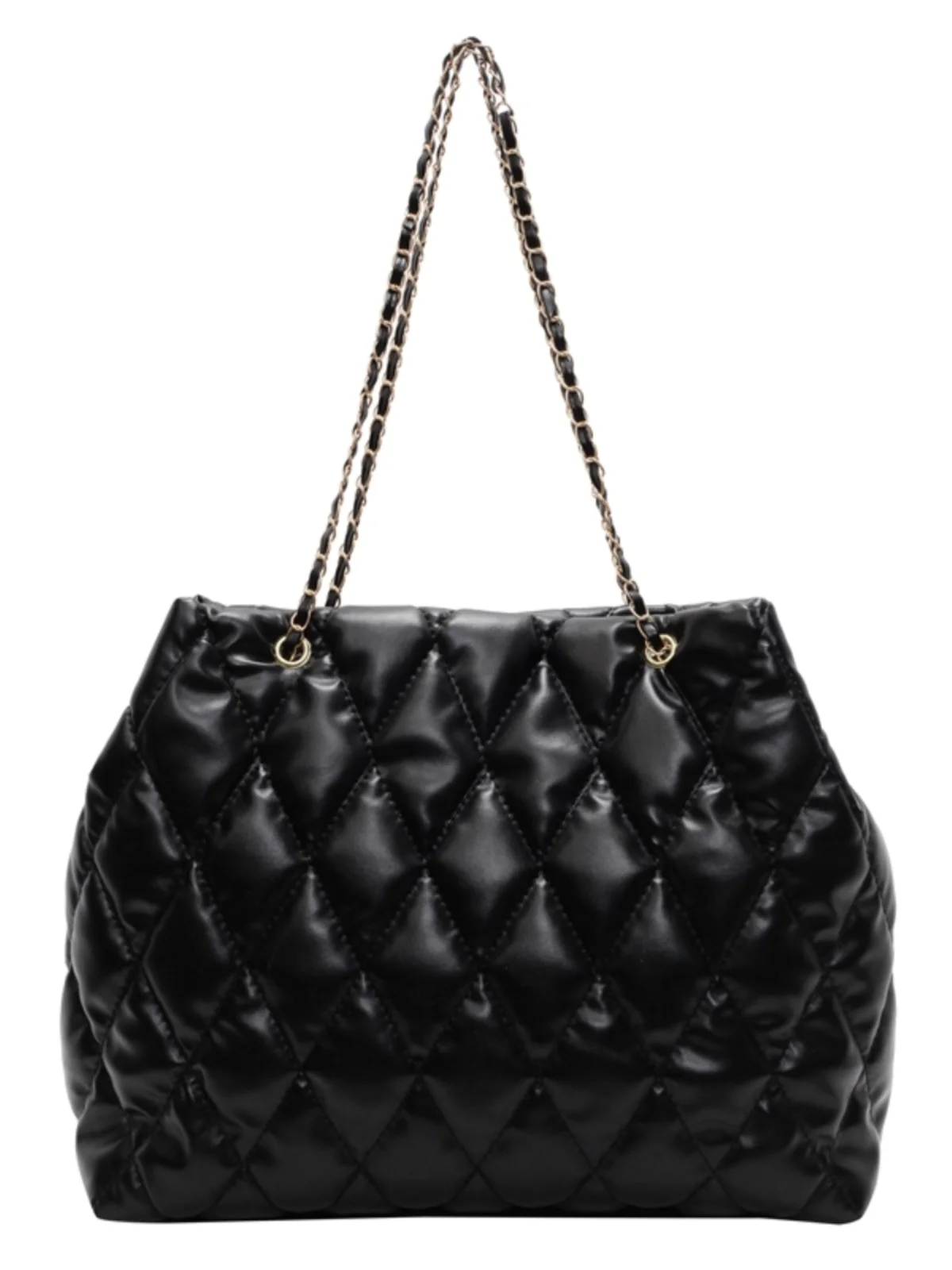 

High-End Large Capaci Women's Tote Bag 2024 New Autumn Winter Faion Diamond id Single oulder Slant Cross Chain Bag