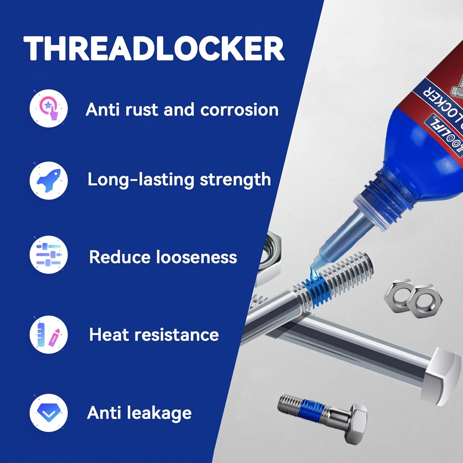 262 243 Screw Lock Threadlocker Red Screw Glue Thread Locking Agent Anaerobic Glue Anti-loose Universal Thread Sealants Tool
