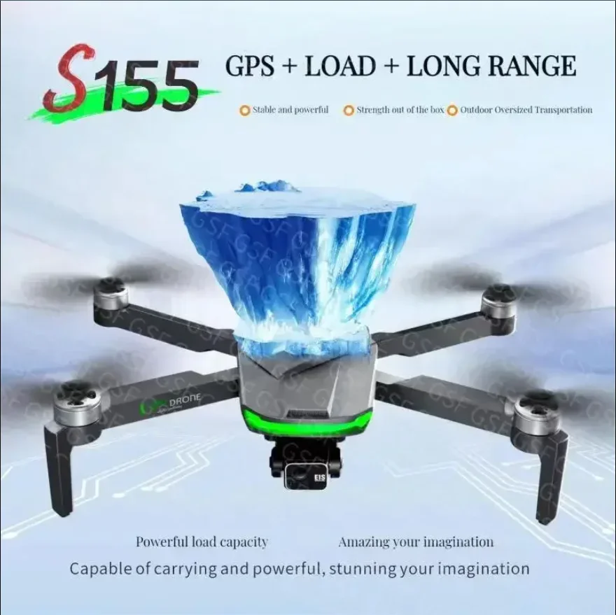 Nowy S155 Pro Gps Drone 4k kamera HD fotografia lotnicza Fpv 8K 3-osiowy gimbal przeciwwstrząsowy bezszczotkowy silnik unikanie przeszkód