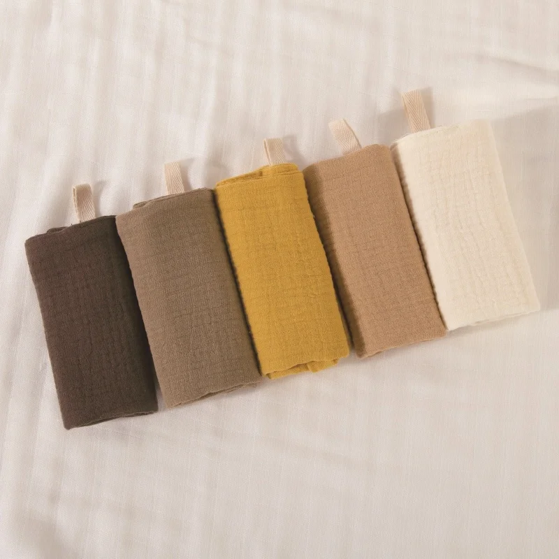 5 Items New Minimalist Baby Gauze Cotton Four Layer Small Square Drool Towel Face Towel Colored Feeding Towel Handkerchief