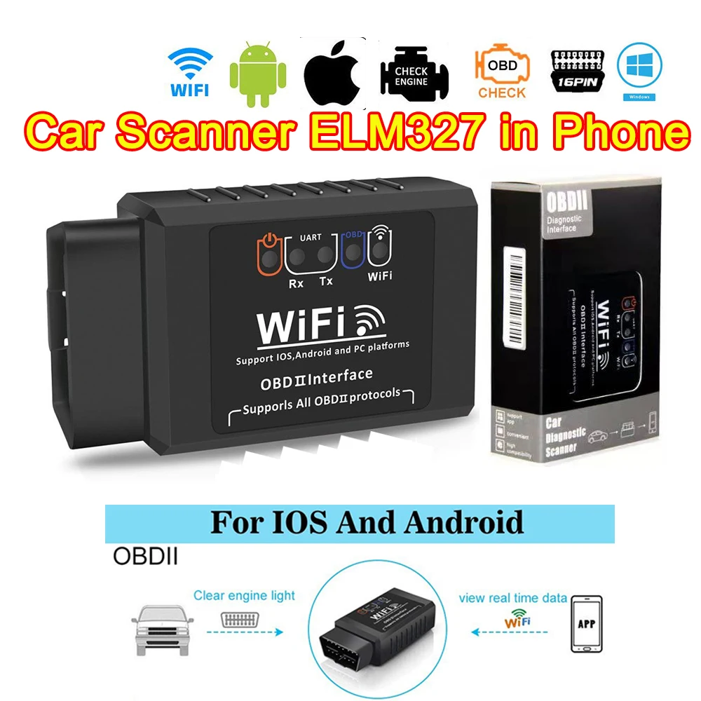 ELM327 V1.5 WIFI OBD2 WIFI Scanner Car Diagnostic Tool for Mercedes Benz W211 W203 W204 W210 W124 AMG W202 CLA W212 W220