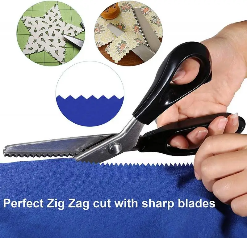 Forbici cucito cucito su misura tessuto da ricamo forma a Zigzag taglio artigianale sartoria artigianato in pelle strumento fai da te