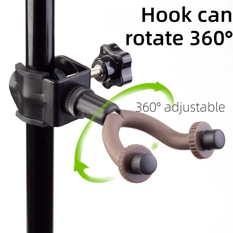 Metal Rubber Violin Hanger Stable Durable Thickened Adjustable Rotatable Wall-mounted Guitar Hanger Musical Instrument Accessory