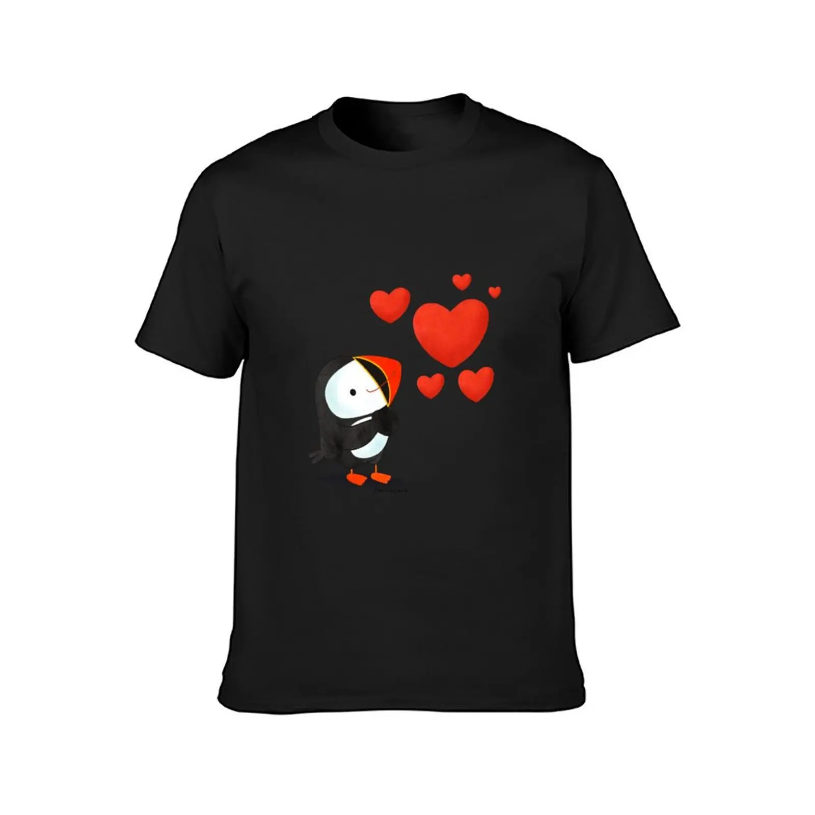 Puffin in Love T-Shirt plus sizes sports fans Short sleeve tee men