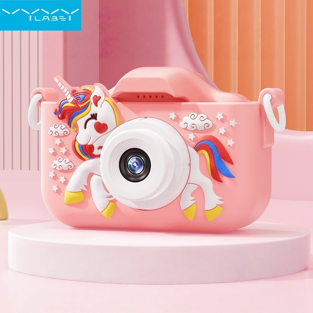 กล้องเด็กน่ารัก Vyvylabs ความละเอียด 1080P HD กล้องวิดีโอดิจิตอลสำหรับเด็กเล็ก หน้าจอ 2.0 นิ้ว พร้อมเคสซิลิโคน ของเล่นสำหรับคริสต์มาส