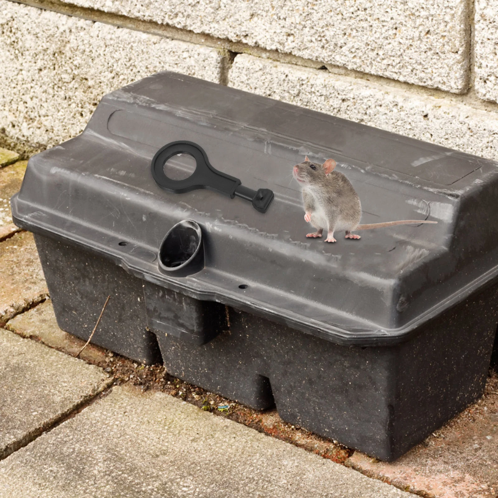 5個入り マウスボックスキー：害虫駆除ステーション用プラスチック製交換用アクセスツール 屋内外使用 ベイトステーションオープナーキー