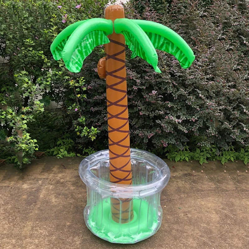 

﻿ Гавайский надувной холодильник в форме кактуса и кокосовой пальмы для вечеринок у бассейна, держатель для бутылок с тропической тематикой, поставка для вечеринок у бассейна ﻿