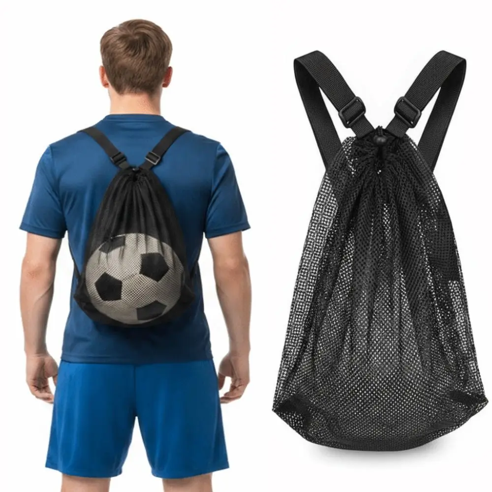 

Portable Drawstring Backpack Drawstring Closure Foldable Sports Gym Bag Large Capacity Lightweight Ball Storage Bags