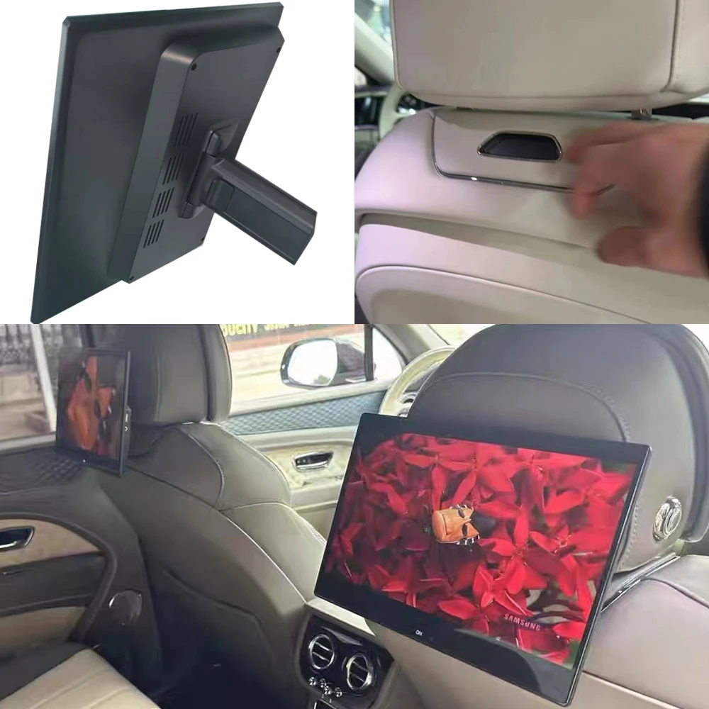

13.3" Car Headrest Monitor Display IPS Android 16 System 4G+64G Touch Screen For Audi Q7 4K Wifi Car Video Rear Seat Player