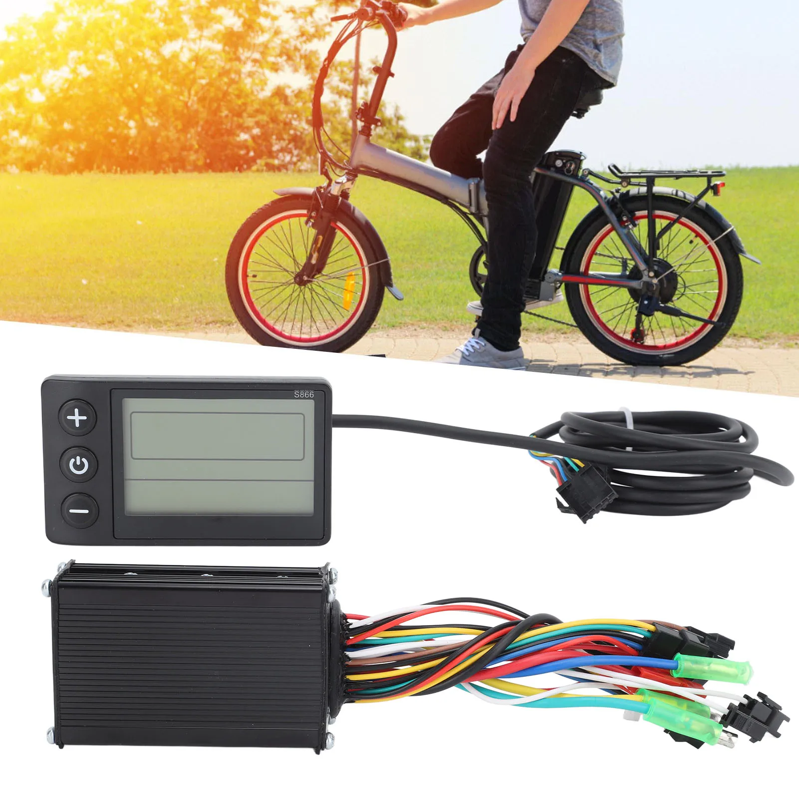 ZK30 Bike Conversion Kit 17A 3 Mode Controller S866 LCD Display FT 8C Magnetic Point 109R Throttle Bicycle Modified Set