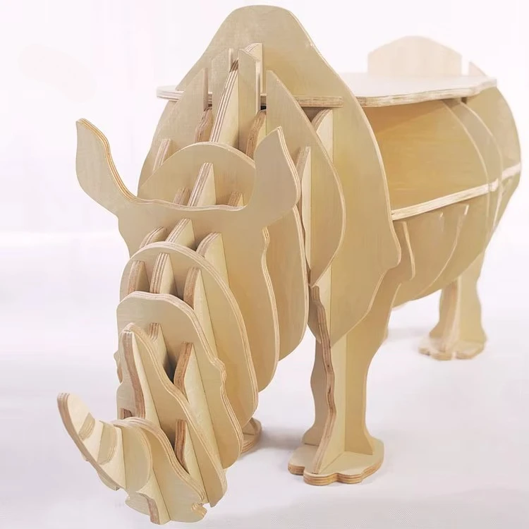 

&c High-end Rhino Coffee Table Plyood Bookshelf Home Furniture Creative Shelf Toy Children