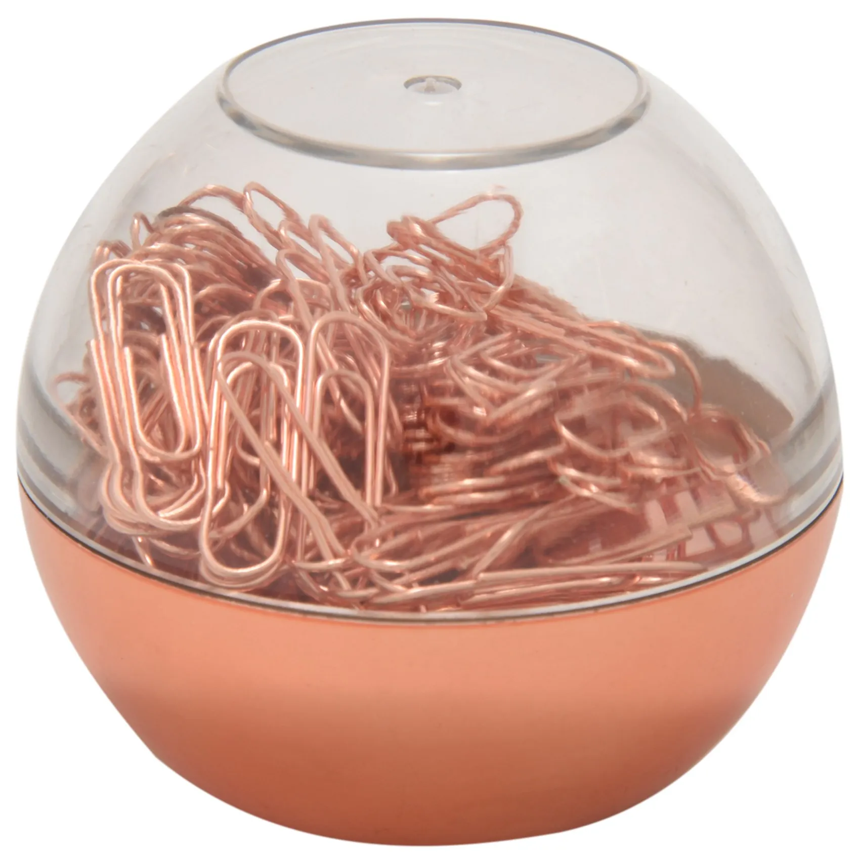 A42Z-100 Paper Clips In Rose Gold Magnetic Clip Dispenser, Rose Gold Paper Clips Holder, 28Mm, Rose Gold, 100 Clips Per Box