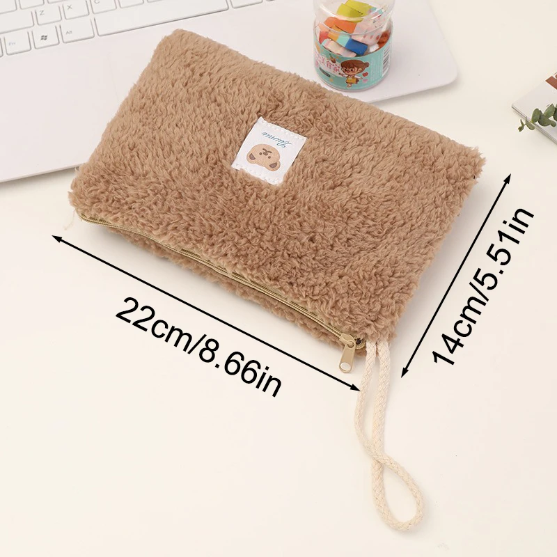 Large Capacity Cute Plush Travel Cosmetic Lipstick Storage Bag Women Makeup Kits Handbags Organizer Wallet Pencil Case Pouch Bag image 6
