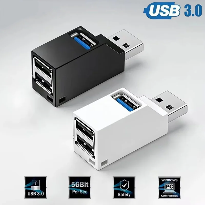 USB HUB Adapter Mini Splitter Box For PC Notebook Desktop Accessories Portable Mini USB Expander External Device Connection Tool