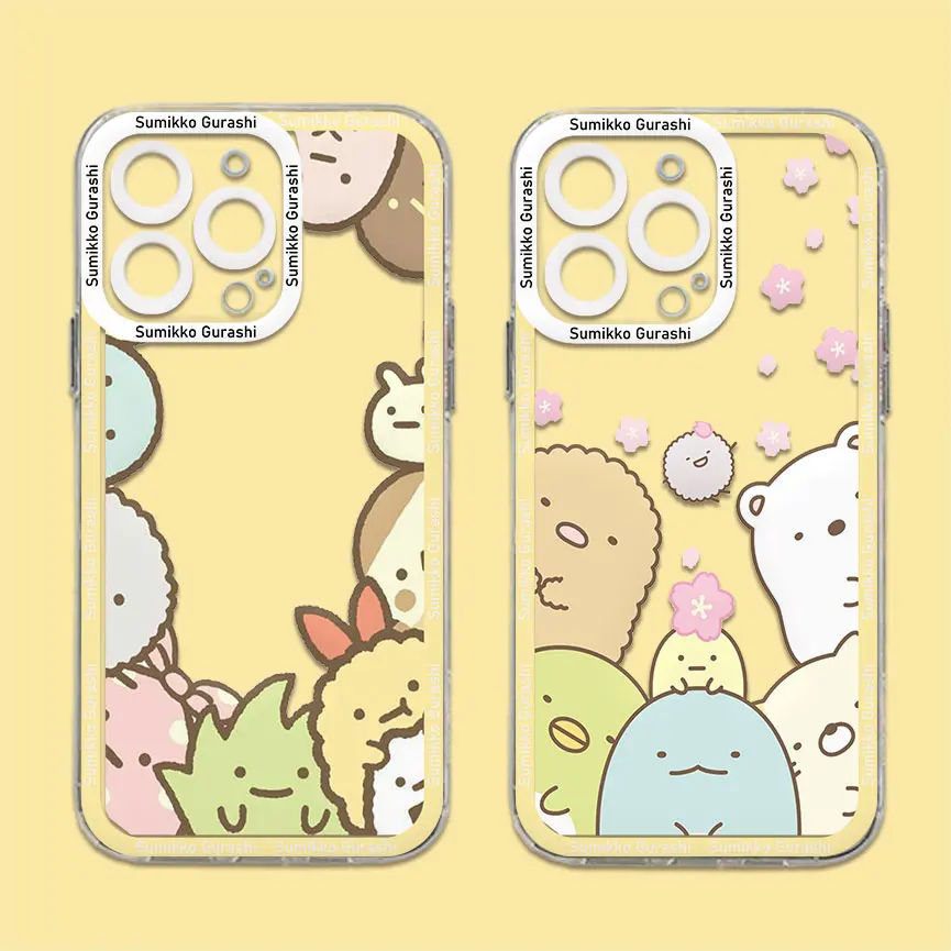 Sumikko Gurashi Cartoon Phone Case For Samsung S24 S23 S22 S21 S20 S10 FE Note20 Note10 Plus Ultra Lite 5G Clear Soft TPU Cover